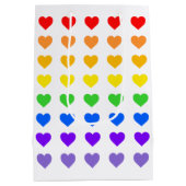 ロマンチックなレインボーハート ミディアムペーパーバッグ (裏面)