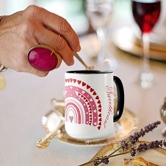 ロマンチックなレインボーバレンタインのスウィートスート マグカップ