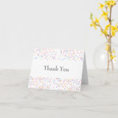 ロマンチックなレインボー紙吹雪ありがとう カード (黄色い花)