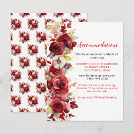 ロマンチックなレッドローズ結婚フローラの宿泊施設 エンクロージャーカード