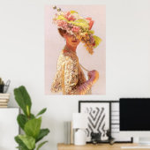 ロマンチックなレディビクトリアンアデコールポスター ポスター (ホームオフィス)