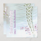 ロマンチックなレースのドレスバチェロレッテ 招待状 (正面/裏面)