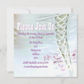 ロマンチックなレースのドレスバチェロレッテ 招待状 (裏面)