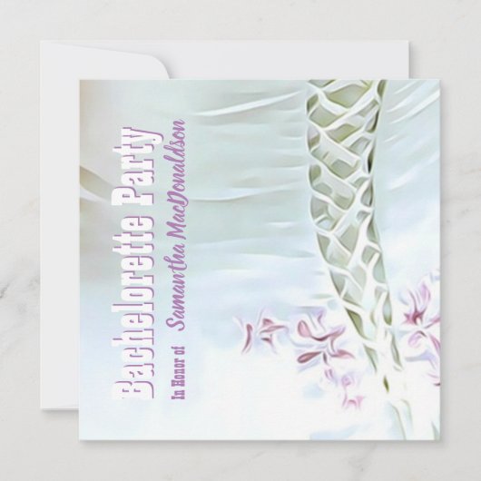 ロマンチックなレースのドレスバチェロレッテ 招待状 (正面)