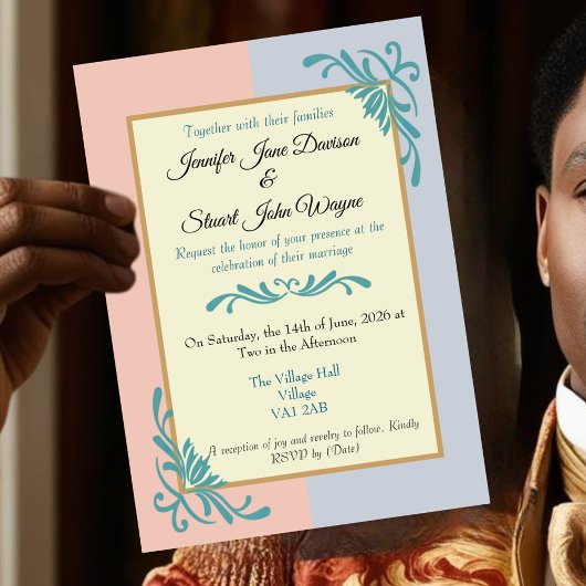 ロマンチックなロココ結婚フローラ 招待状