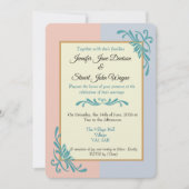 ロマンチックなロココ結婚フローラ 招待状 (正面)