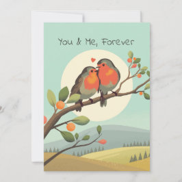 ロマンチックなロビンズオンザブランチバレンタインデー シーズンカード