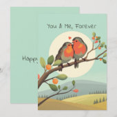 ロマンチックなロビンズオンザブランチバレンタインデー シーズンカード (正面/裏面)