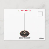 ロマンチックなロングホーン牛のバレンタイン ポストカード (裏面)