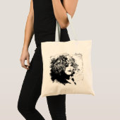 ロマンチックなロンドンの女性ヴィンテージのイラストレーションのトートバック トートバッグ (正面(商品))