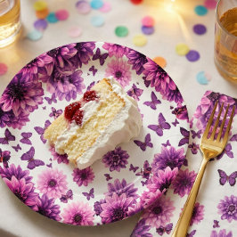 ロマンチックなロージーフローラ ペーパープレート