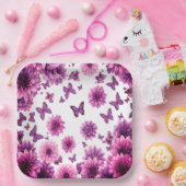 ロマンチックなロージーフローラ ペーパープレート (パーティー)