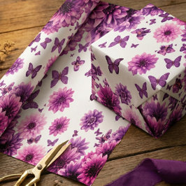 ロマンチックなロージーフローラ ラッピングペーパー