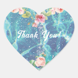 ロマンチックなローズとスパークル感謝の贈り物 ハートシール