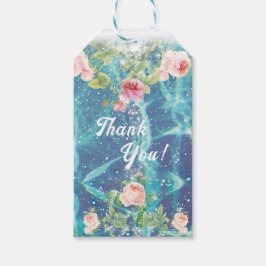 ロマンチックなローズとスパークル　ありがとう ギフトタグ