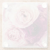 ロマンチックなローズのブーケ:ヴィンテージ ブランディング ガラスコースター (裏面)