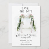 ロマンチックなローズアーチのSave the Date ウェディング 招待状 (正面)