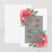 ロマンチックなローズガーデンの予算結婚式 招待状 (正面/裏面)