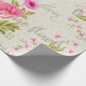 ロマンチックなロールヴィンテージは包装紙上がりました ラッピングペーパー (角)