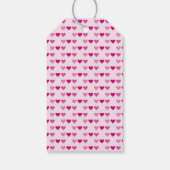 ロマンチックなローワーカスタム文字ピンクのハート ギフトタグ (裏面)