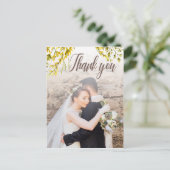 ロマンチックなワイルドフラワーの水彩ありがとう ポストカード (スタンド正面)