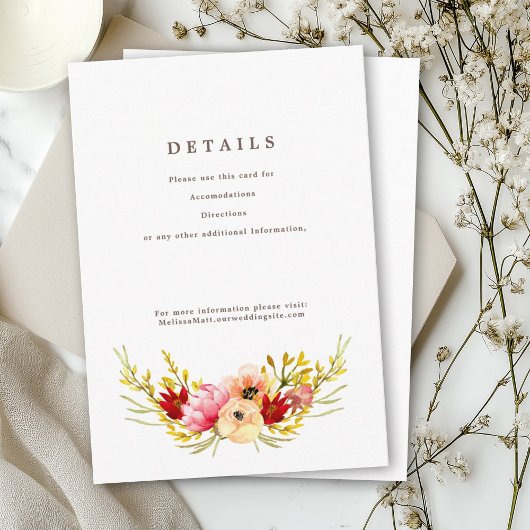 ロマンチックなワイルドフラワーの水色詳細カード エンクロージャーカード