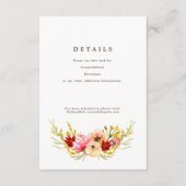 ロマンチックなワイルドフラワーの水色詳細カード エンクロージャーカード (正面)