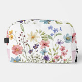 ロマンチックなワイルドフラワーウォーターカラーモノグラム名 ドップキット (正面)