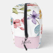 ロマンチックなワイルドフラワーウォーターカラーモノグラム名 ドップキット (右)