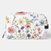 ロマンチックなワイルドフラワーウォーターカラーモノグラム名 ドップキット (裏面)