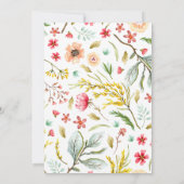 ロマンチックなワイルドフラワーウォーターリース結婚ズ 招待状 (裏面)