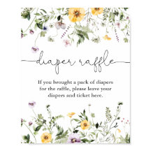 ロマンチックなワイルドフラワーズ春おむつラッフルサイン
