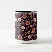 ロマンチックなワイルドフラワープラムマグ ツートーンマグカップ (中央)