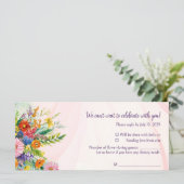 ロマンチックなワイルドフラワー春の結婚式の応答カード (スタンド正面)