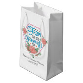 ロマンチックなワードアート結婚のカスタマイズ スモールペーパーバッグ (裏面アングル)