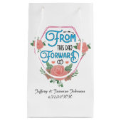 ロマンチックなワードアート結婚のカスタマイズ スモールペーパーバッグ (正面)