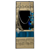 ロマンチックなヴィンテージのパリの名前入りな結婚式 ワインギフトバッグ (裏面)