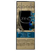 ロマンチックなヴィンテージのパリの名前入りな結婚式 ワインギフトバッグ (正面)