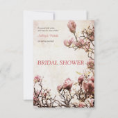 ロマンチックなヴィンテージのマグノリアのブライダルシャワーの招待状 招待状 (正面)