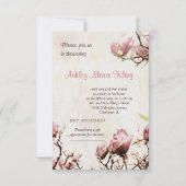 ロマンチックなヴィンテージのマグノリアのブライダルシャワーの招待状 招待状 (裏面)