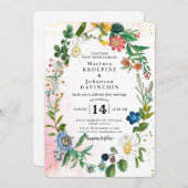 ロマンチックなヴィンテージの結婚式 招待状 (正面/裏面)