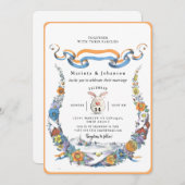 ロマンチックなヴィンテージの結婚式 招待状 (正面/裏面)