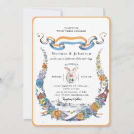 ロマンチックなヴィンテージの結婚式 招待状