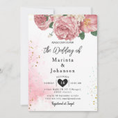 ロマンチックなヴィンテージの結婚式 招待状 (正面)