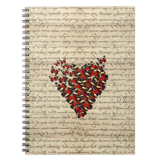 ロマンチックなヴィンテージのbutterfies ノートブック (正面)