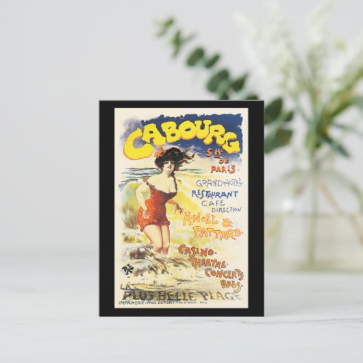 ロマンチックなヴィンテージのCabourg旅行休日ポスター シーズンポストカード (スタンド正面)