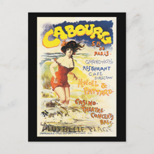 ロマンチックなヴィンテージのCabourg旅行休日ポスター シーズンポストカード