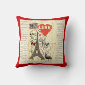 ロマンチックなヴィンテージはがきママ文字 クッション (裏面)