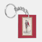 ロマンチックなヴィンテージアイススケート場面エレガントなカップル キーホルダー (正面左)