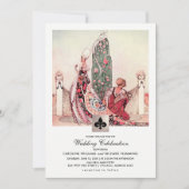 ロマンチックなヴィンテージアートカスタムウェディング招待状 招待状 (正面)